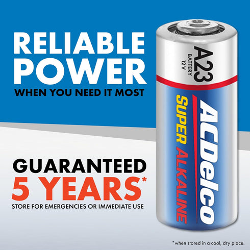 ACDelco 12-Count A23 Batteries, 12V Maximum Power Super Alkaline Battery Pack for Home Use, 5-Year Shelf Life, Reclosable Packaging...