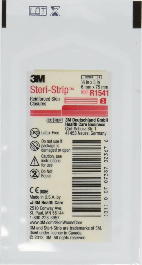 3M Steri Strip Skin Closures 1/4'' X 3'' - 10 Packages of 3...