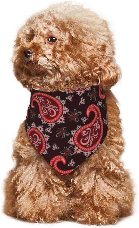 Paisley Red Dog Bandana Scarf Triangle Bibs Pet Accessories Cat Kerchief...
