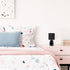 Simple Designs LT1134-BLK 10.04" Tall Traditional Ceramic Thimble Base Bedside Table Desk Lamp w Matching Fabric Shade for Home Decor, Nightstand,...