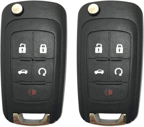 5 Buttons Replacement Key Fob Cover fit for Chevy Malibu Camaro Cruze Equinox Impala Sonic for GMC Terrain for Buick Lacrosse Regal Verano Encore ...