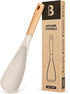 Cooking Spoon for Nonstick Cookwares, Great for Cooking and Serving Durable BPA-Free Matte Silicone, Wood Handle Spoon for Mixing, Scoop, and Scra...