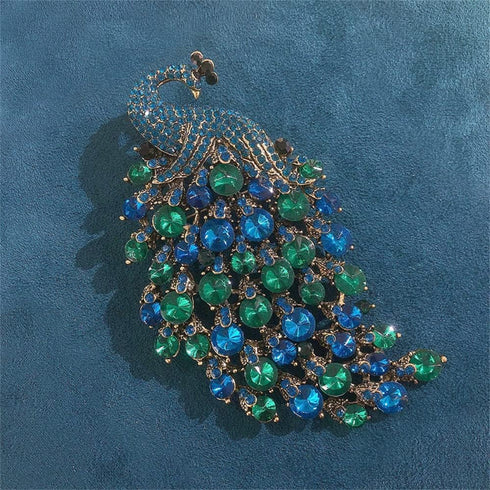 Rhinestone Peacock Brooch Pin for Women Girls Fashion Exquisite Exaggerated Big Crystal Bird Animal Brooches Lapel Pins Elegant Dress Accessories ...