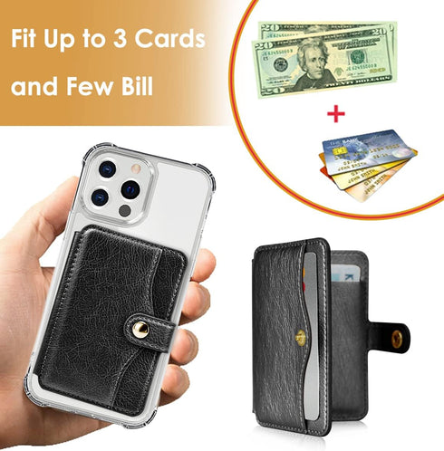 M-Plateau Phone Wallet Stick on, 3M Adhesive Slim Credit Card Holder for Cell Phone and Phone Case Phone Card Holder Compatible with Most Smartpho...