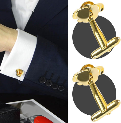 SING F LTD 1 Pair Rose Flower Cufflinks Gold Cuff Links Classic Shirt Cufflinks Delicate Men's Cufflinks for Men Father Groom Clothing Decoration ...