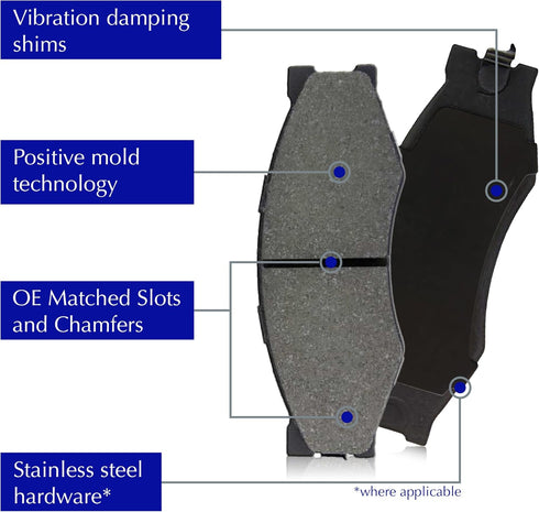 Centric Premium Ceramic Replacement Rear Disc Brake Pad Set for Select Subaru Model Years (301.11140)...