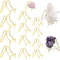 12 pcs 3 Sizes Rock Display Stand Gold Metal Easel Stands Crystals Holder for Display Collectibles Crystals, Rocks, Geodes, Heart Stones, Mineral ...