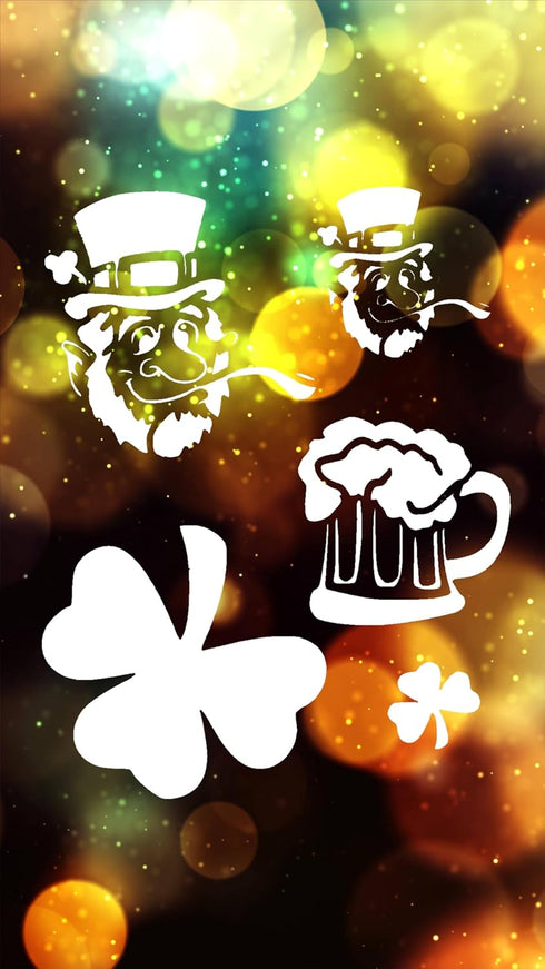 Shamrock & St. Patrick's Day Leprechaun Beer Stencil, Reusable & Sturdy, 8.5" x 11" for Celebratory Art, Crafts & DIY Projects...