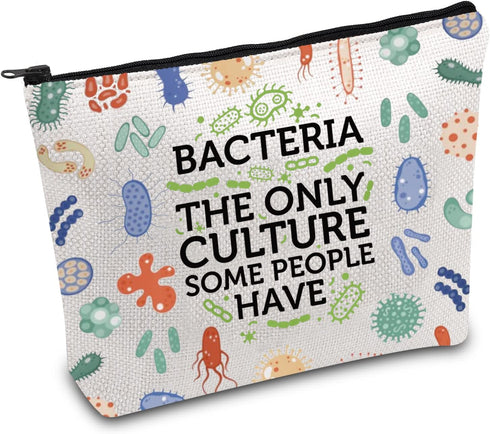 FOTAP Biology Teacher Gift Microbiogist Survival Kit Med School Gift Germaphobe Gift Biology Science Makeup Bag Graduation Gift (Bacteria)...