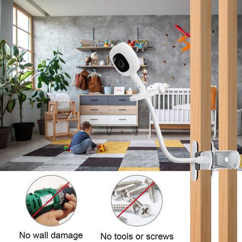 Baby Monitor Mount Compatible with Nanit Pro Smart Baby Monitor & Flex Stand,15.7 inches Flexible Long Gooseneck Arm Also for Cameras with 1/4 Scr...