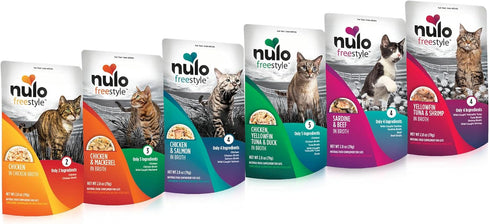 Nulo Freestyle Cat & Kitten Wet Cat Food Pouch, Premium All Natural Grain-Free Soft Cat Food Topper with Amino Acids for Heart Health and High Ani...