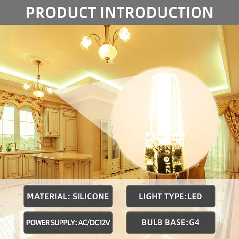 G4 LED Bulb 2W Equivalent to 20W-25W T3 JC Type Bi-Pin G4 Base Halogen Bulb, AC/DC 12V Warm White 3000K G4 Bulb for Under Cabinet Light,Ceiling Li...