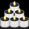 6 Pcs Solar Tea Lights Outdoor Waterproof 2 x 2.2 Inches Candle Flameless Flicker Rechargeable Reusable LED Dusk to Dawn Tealight Candles for Wedd...