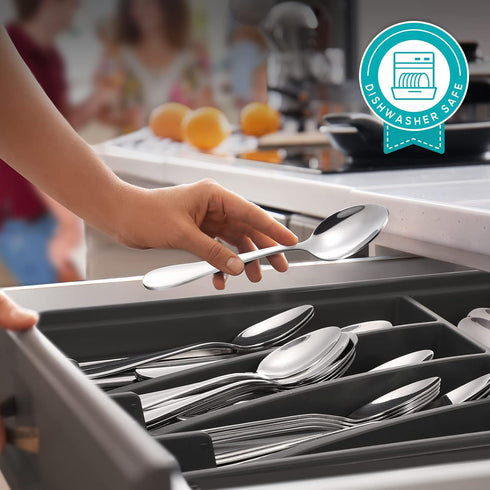 Hiware 16-Piece Stainless Steel Teaspoons - Spoons Silverware Set for Home, Kitchen or Restaurant, Mirror Polished, Dishwasher Safe, 6.5-Inch...