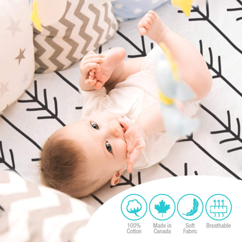 Kushies Baby Fitted Bassinet Sheets - 30 x 18 Bassinet Mattress Mini Crib Sheets - One Direction for Playpen & Bed Side Bassinets Mini Crib Sheet,...