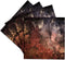 3dRose Copper and Gold Blush Rose Ombre Gemstone Ink Glitter Marble Set of 4 Ceramic Tile Coasters...