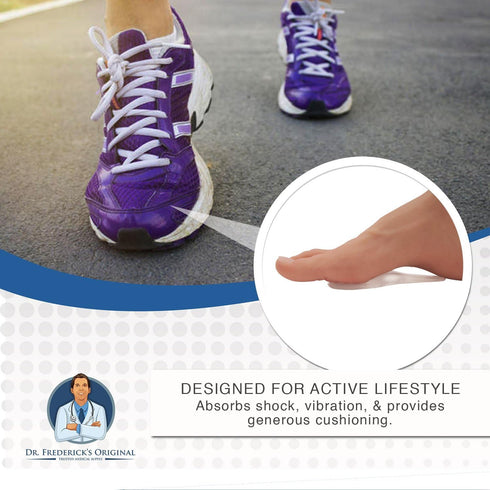 Dr. Frederick's Original Gel Pads for Metatarsal & Arch Support - 2 ct - Self-Adhesive Insoles for Foot Pain, Plantar Fasciitis & Flat Feet - Smal...