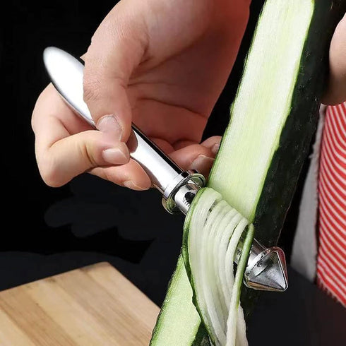 Fruit Peeling Knife, Digging Eyes, Grater, Multifunctional Vegetable Slicer, Zinc Alloy Three-In-One Scraper Peeler, Food Chopper with Non-Slip Ha...