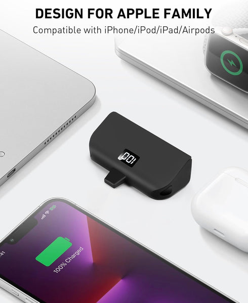 Mini Portable Charger for iPhone with Built in Cable, 4,800mAh Small Power Bank Fast Charging, Compatible with 14/14 Pro Max/13/13 Pro Max/12/12 P...