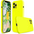 Compatible with iPhone 12 Pro Case Fluorescent Yellow, Soft Liquid Silicone Rubber Case Full-Body Protective Cover Case for iPhone 12 Pro, 6.1 inc...