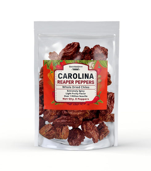 Unpretentious Whole Dried Carolina Reaper Chiles, 8 Count, Extremely Spicy Chiles, Hot Sauce...