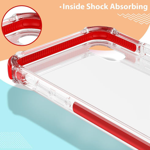 MATEPROX Compatible with iPhone Xs Max Case Clear Hybrid TPU Hard Cover with Thin Shockproof Bumper Protective Case (Red)...