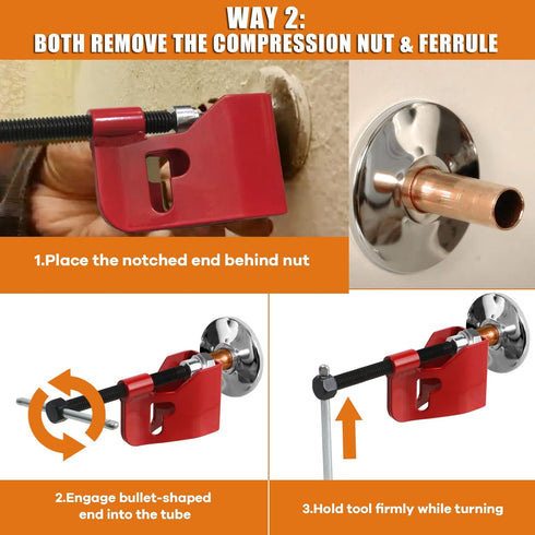 Compression Sleeve Puller Tool Remove Ferrule & Nut Of Pipe, Ferrule Puller For 1/2” Copper Water Compression Sleeve & 1/2-Inch Copper Tubing, Plu...