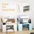 Desk Organizer with 2 Drawer, Multi-Functional Pencil Pen Holder for Desk, Plastic Desk Organizers and Storage with 5 Compartments, Desktop Organi...