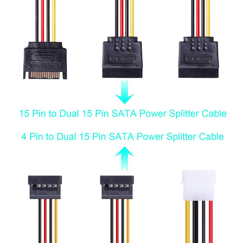 SATA Cable and SATA Power Splitter Cable SSD/SATA III Hard Drive Connection Cables for SATA SSD HDD CD Driver CD Writer...