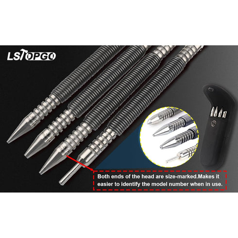 Spring Nail Set,Dual Head Nail Setter,4pcs Hammerless Door Hinge Pin Removal Tool,Striking Force Spring Loaded Nail Punch?1/8-in, 3/32-in, 3/16-in...