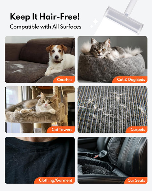HomeRunPet Pet Portable Hair and Fur Remover, Reusable Lint Roller, Remove Cat and Dog Hair from Clothes, Couches, Furniture and Bedding. Multi Su...
