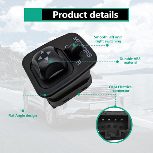 Power Mirror Control Switch, Front Driver Side Door Mirror Control Switch Compatible with Ford Excursion Expedition Escort F150 F250 F350 Super Du...