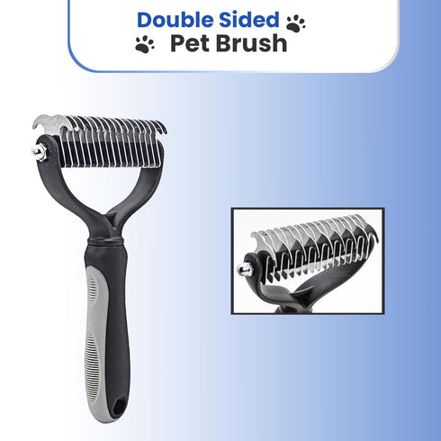 PETACARE® Pet Double Sided Brush. Friendly Undercoat Rake and Furever Brush for Dogs, Professional Pet Grooming Tool, Perfect for Dog and Cat Shed...