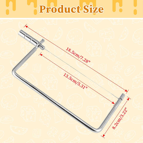 Cheese Slicer Cutter Accessories Steel Wire Sturdy Butter Slicer Portable Butter Slice Cutter Cheese for Kitchen, 6 inch...