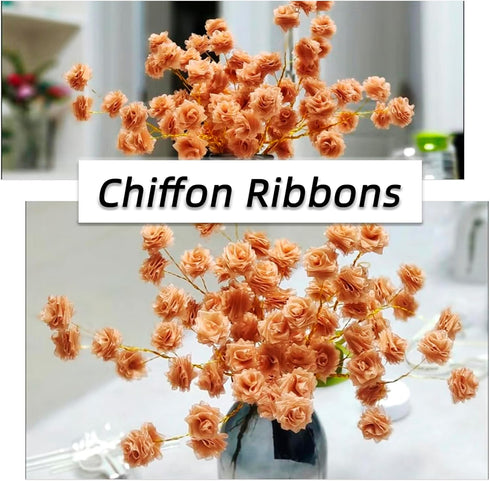 Organza Chiffon Ribbons Gift Wrapping Ribbon, 1 Inch Christmas Ribbons Craft Ribbon for Decoration, 50 Yards Transparent Fabric Ribbon for Valenti...