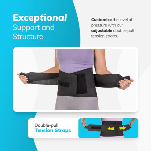 BraceAbility Elastic Low Back Brace - Compression Lower Back Support Belt for Sciatica, Heavy Lifting at Work, Herniated Disc, Workouts, Sleeping,...