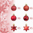 KI Store Red Christmas Balls 34pcs 1.57-Inch Small Christmas Tree Decoration Ornaments for Xmas Tree Holiday Wreath Garland Decor Ornaments Hooks ...