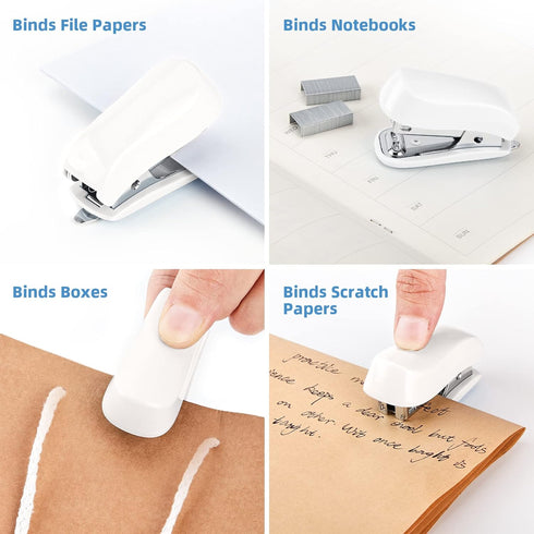 Stapler, 20-50 Sheets Capacity with Staples and Staple Remover Set, Desk Stapler Office Staplers (White-1, 20 Sheet)...
