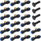 20 Pieces Brass Misting Nozzles 1/4 Inch Slip Lock Mister Nozzles Thread Misting Nozzle Tees with 20 Nozzles + 20 Seats + 4 Plugs for Outdoor Cool...