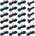 20 Pieces Brass Misting Nozzles 1/4 Inch Slip Lock Mister Nozzles Thread Misting Nozzle Tees with 20 Nozzles + 20 Seats + 4 Plugs for Outdoor Cool...