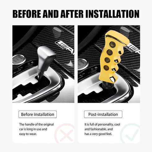 1 PC Car Manual Transmission Gear Shift Tip Kit, Knife Grip Handle Shift Knob, Easy Grip Wave Rod Headband Adapter Screws Wrenches, Universal Auto...
