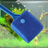 Double-Sided Fish Tank Aquarium Cleaning Sponge Brush with Non-Slip Handle Blue...