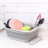 SAMMART Collapsible Dish Drainer with Drainer Board - Foldable Drying Rack Set - Portable Dinnerware Organizer - Space Saving Kitchen Storage Tray...