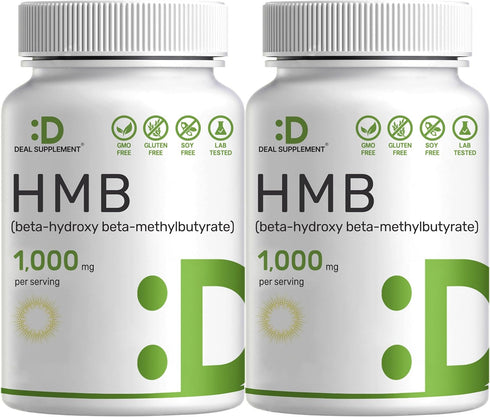 2 Pack of Ultra Strength HMB Supplements 1000*mg Per Serving, 300* Capsules | Third Party Tested | Supports Muscle Growth, Retention & Lean Muscle...