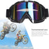 Motorcycle Goggles - Dirt Bike & Motocross Goggles, Windproof & Dustproof, Anti-Scratch, Offroad, PU Resin Frame, Black Frame + Color Lens...