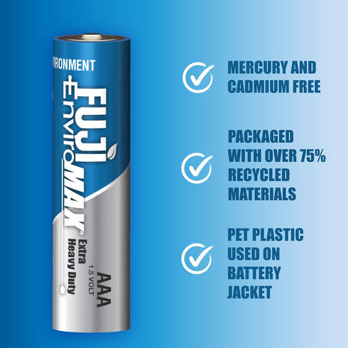 Fuji Enviromax 3400BP4 EnviroMax AAA Extra Heavy-Duty Batteries (4 pk), Blue, Standard...