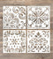 GSS Designs Pack of 4 Stencils Set (6x6 Inch) Laser Cut Painting Stencil Floor Wall Tile Fabric Wood Stencils -Reusable Template (SL-006)...
