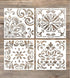 GSS Designs Pack of 4 Stencils Set (6x6 Inch) Laser Cut Painting Stencil Floor Wall Tile Fabric Wood Stencils -Reusable Template (SL-006)...