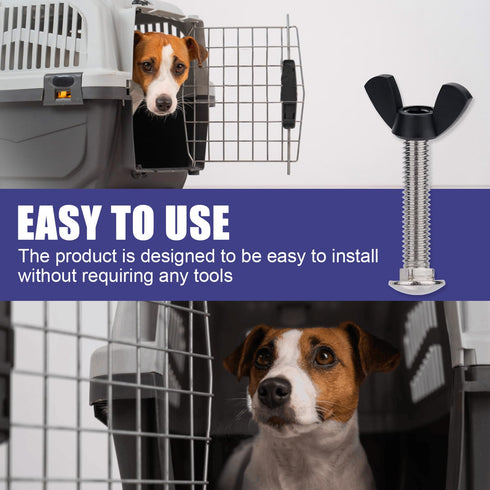 Pet Carrier Metal Fasteners, 10pcs M6 Stainless Steel Replacement Bolts and 10pcs Plastic Butterfly Nuts for Repairing Pet Boxes Pet Carrier Repla...