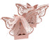 Auto-plaza 50 Pieces Butterfly Laser Cut Favor Boxes DIY Wedding Birthday Gift Candy Boxes with Ribbons (Pink)...